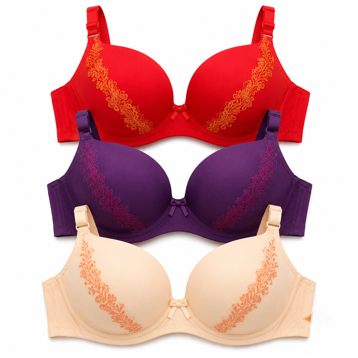 Silk Embroidered Padded Bra