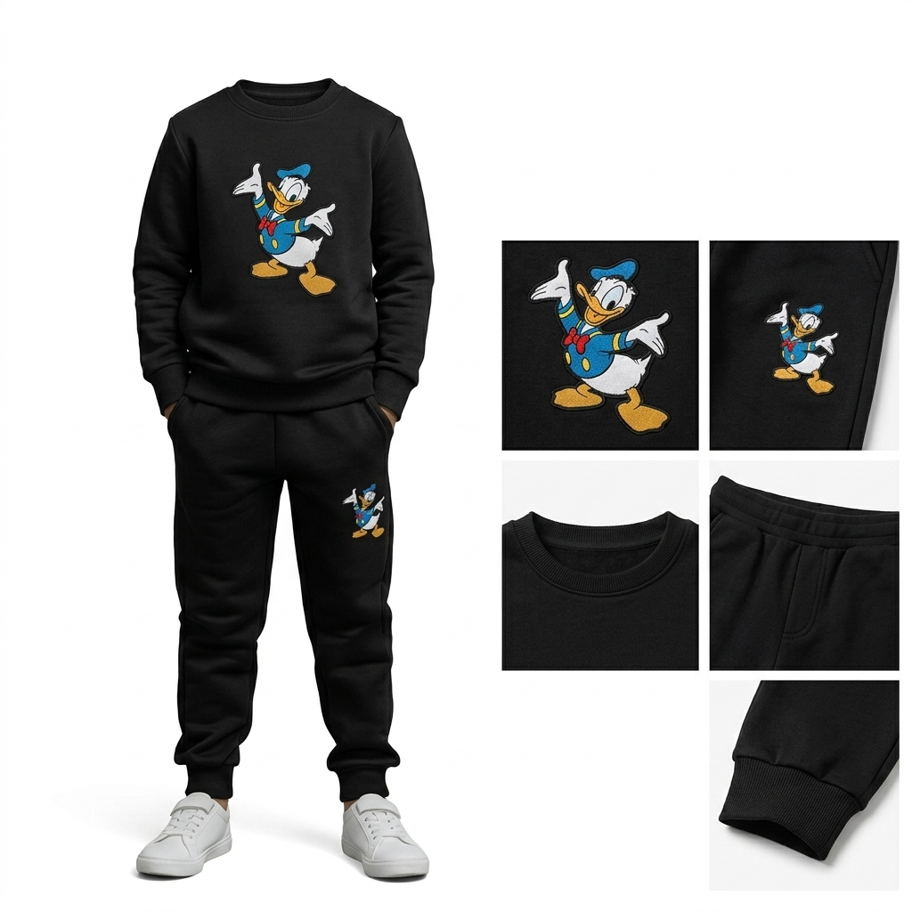 Kids Black Duck Fleece Tracksui