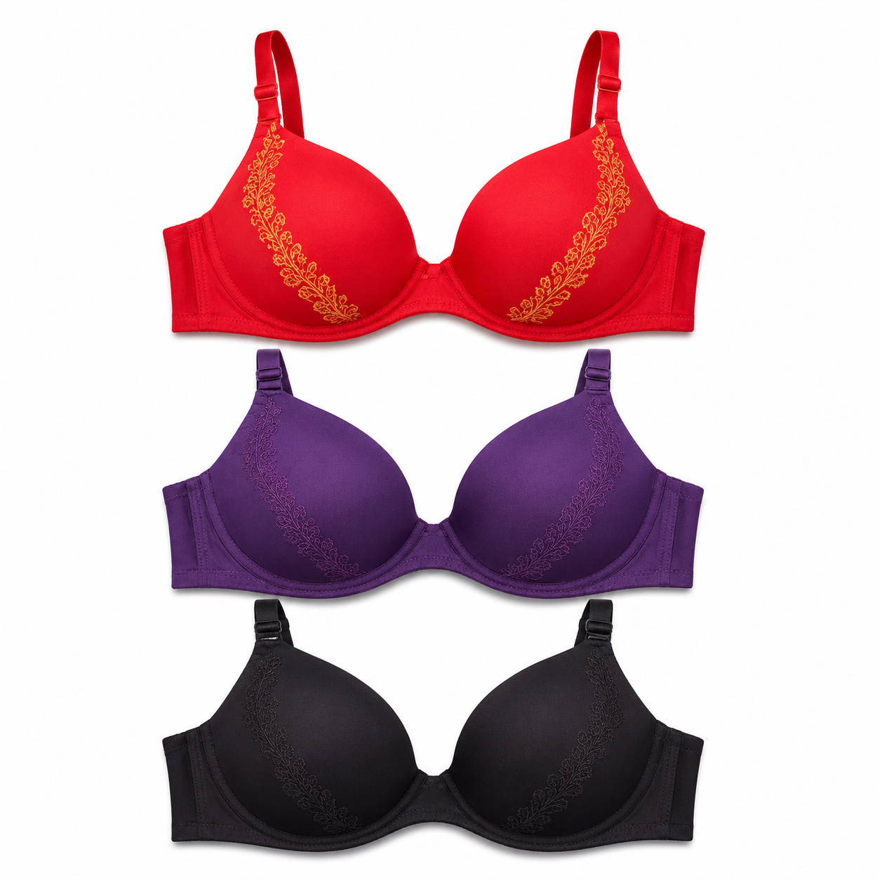 Silk Embroidered Padded Bra