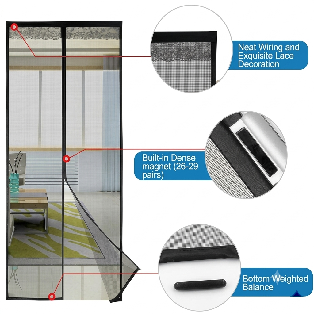 Magnetic Insect Screen Door