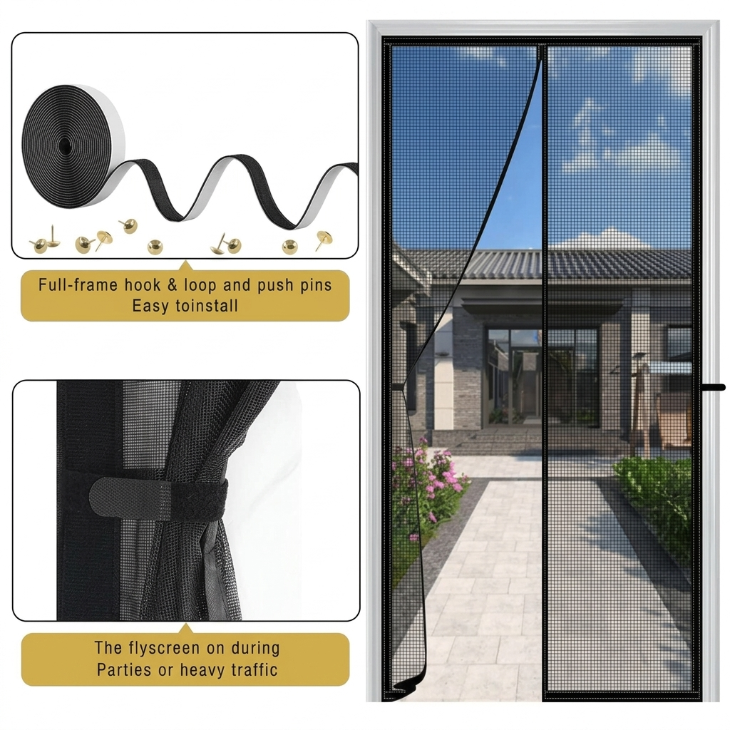 Magnetic Insect Screen Door
