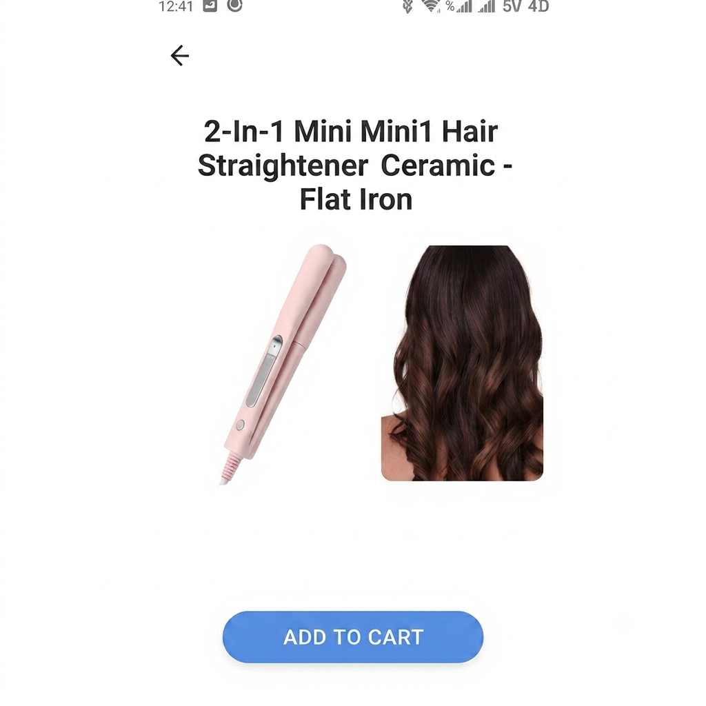 2-in-1 Mini Hair Straightener & Curler