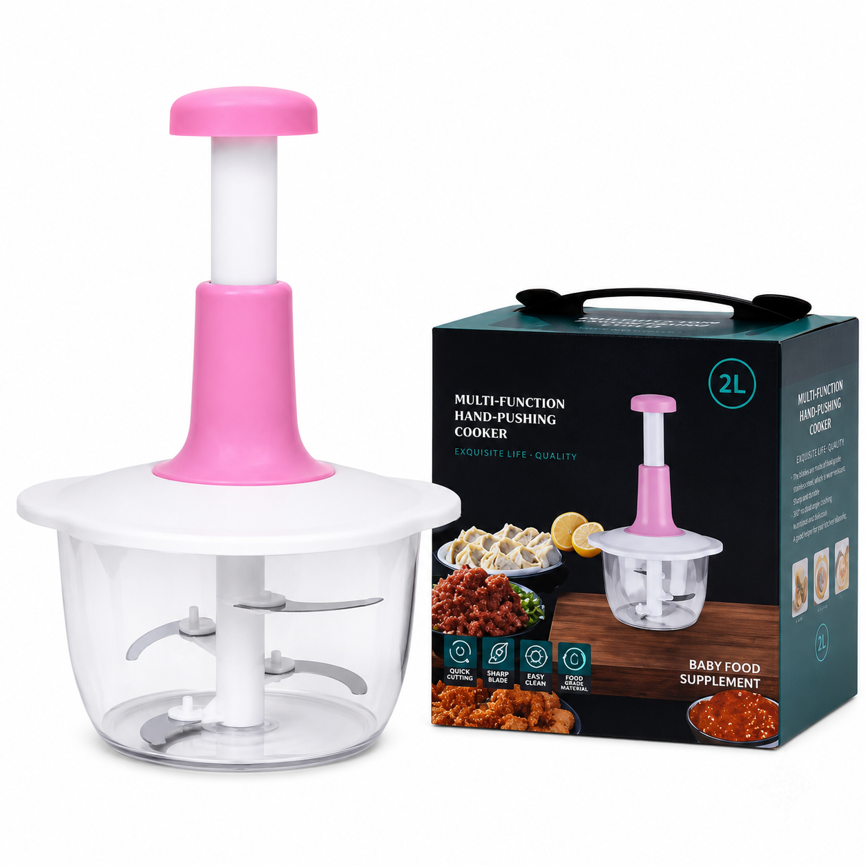 2L Manual Kitchen Chopper