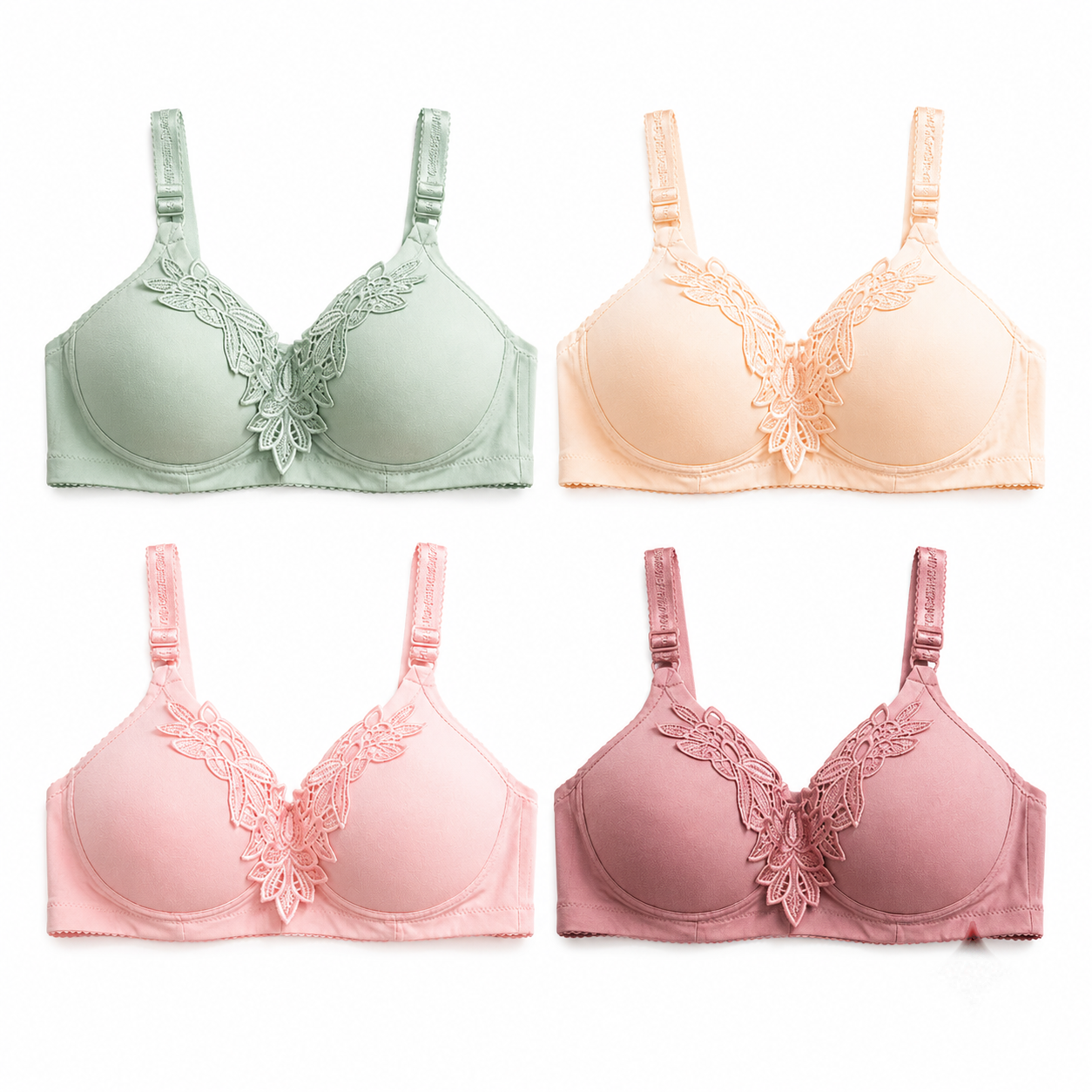 Mid Flower Style Premium Padded Comfort Bra