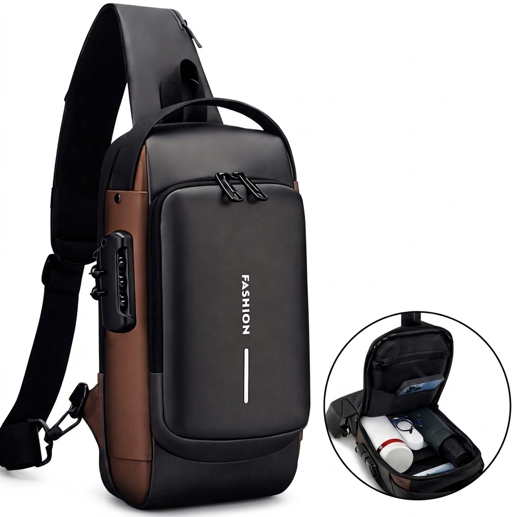 Password Lock Travel Sling Bag