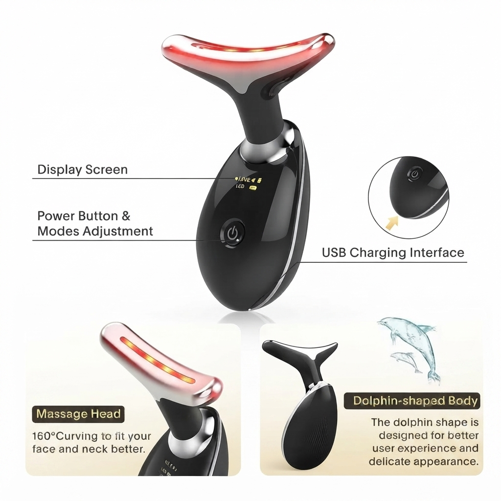 EMS Face & Neck Massager with LED Light