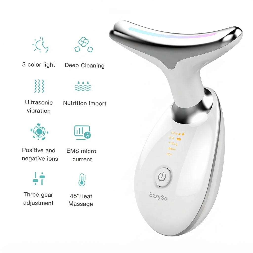 EMS Face & Neck Massager with LED Light
