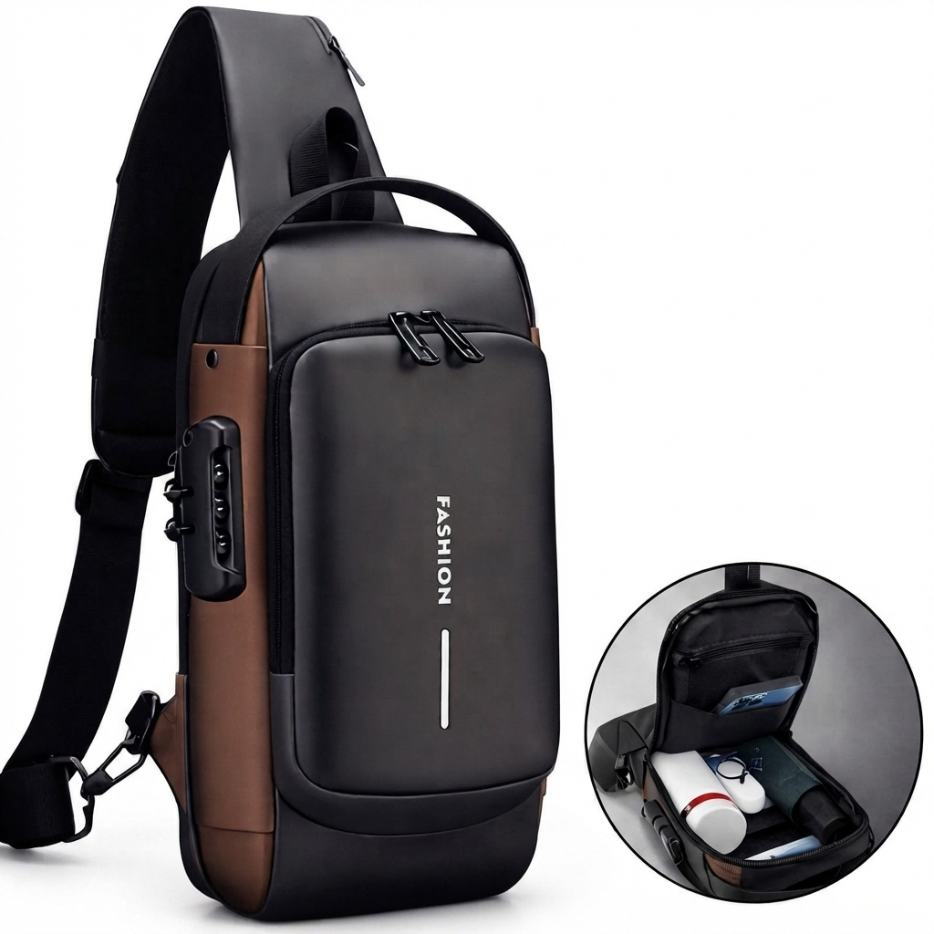 password Lock Travel Sling Bag