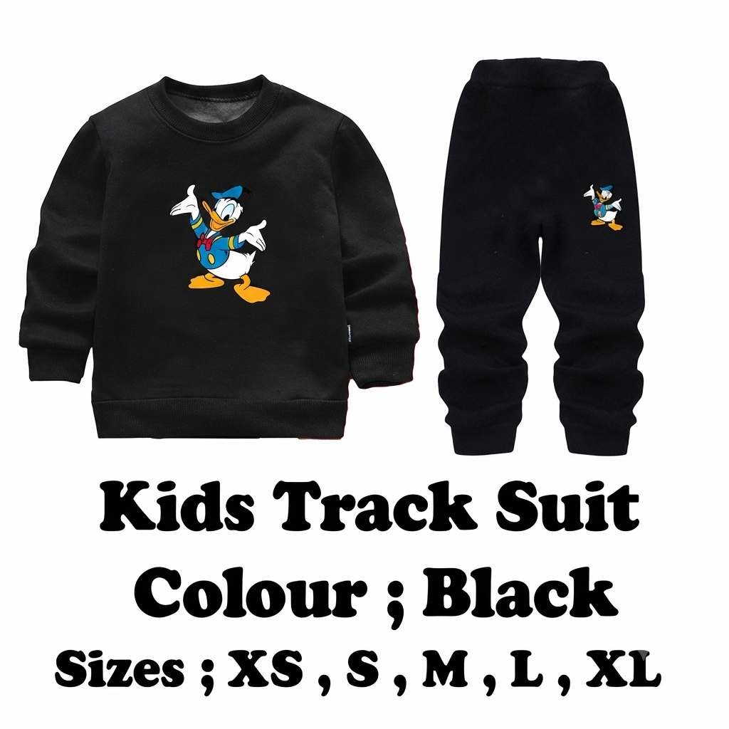 Kids Black Duck Fleece Tracksuit
