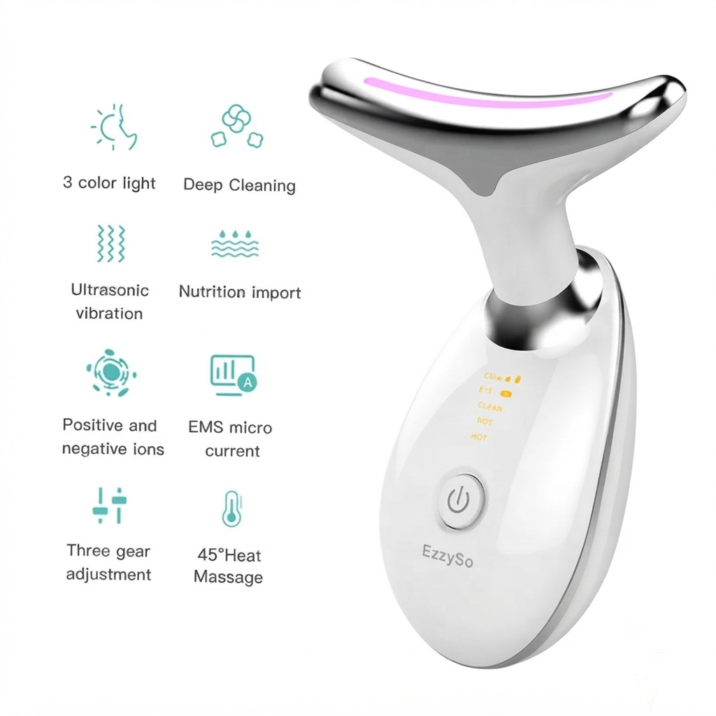 EMS Face & Neck Massager with LED Light
