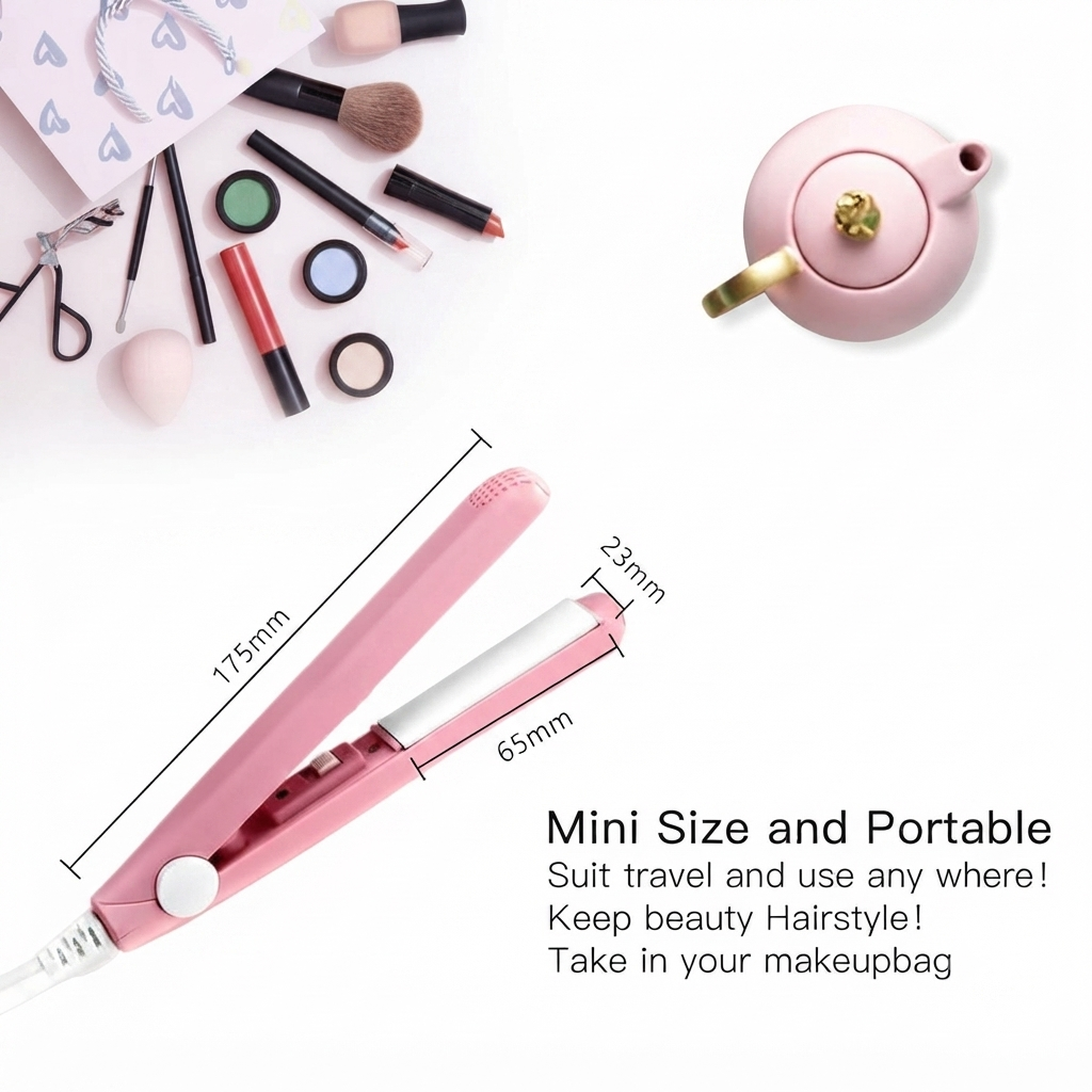 2-in-1 Mini Hair Straightener & Curler