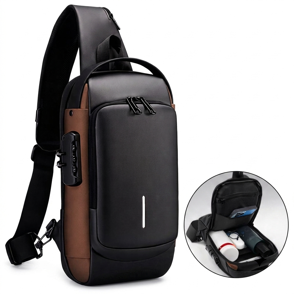 Password Lock Travel Sling Bag