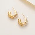 Stylish ZJX-169 Korean Pearl Bali Earrings in Gold