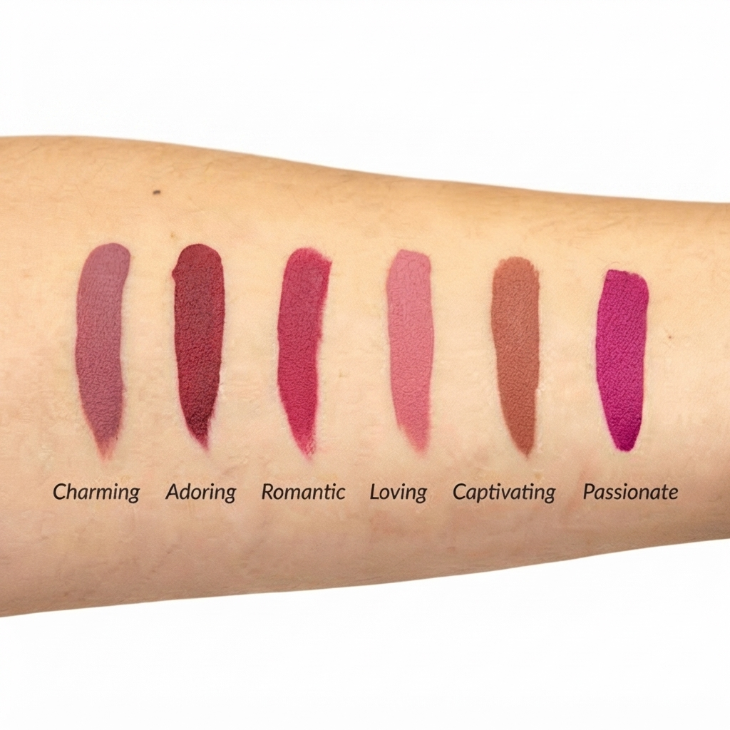 Set of 6 colorful flavored lip glosses
