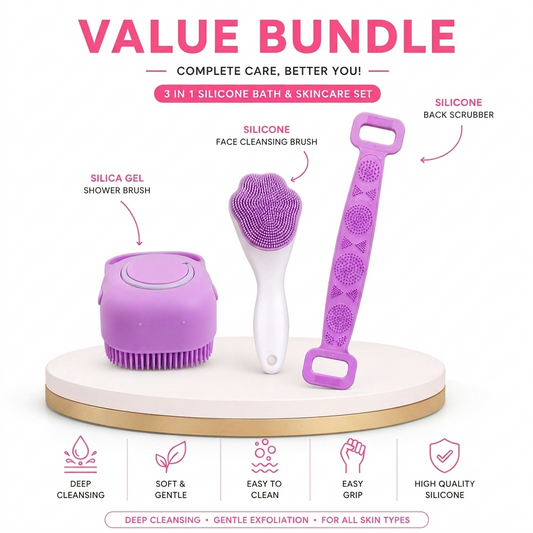3-in-1 bath and skincare brush set