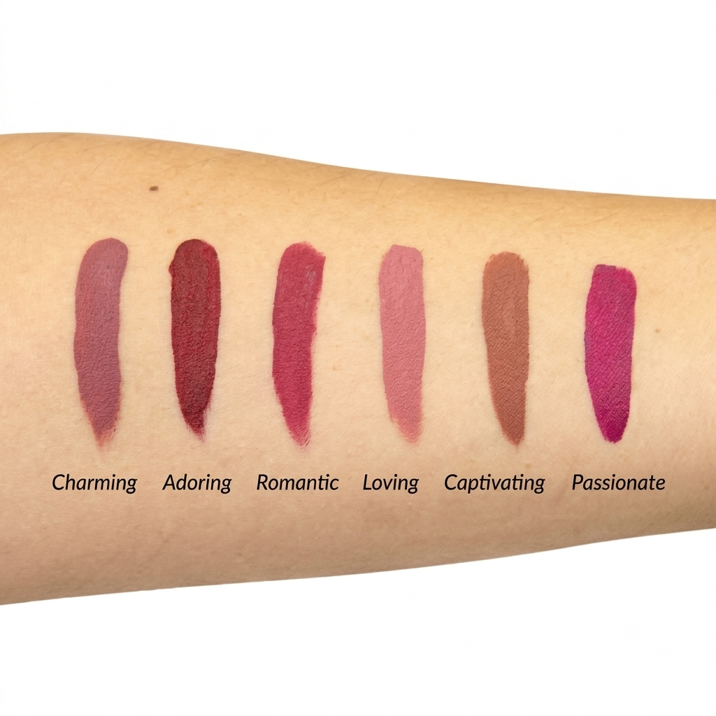 Set of 6 colorful flavored lip glosses